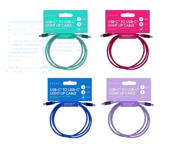 Wholesale Type-C to Type-C Light Up Charging Cable 1M Wholesale Type-C to Type-C Light Up Charging Cable 1M