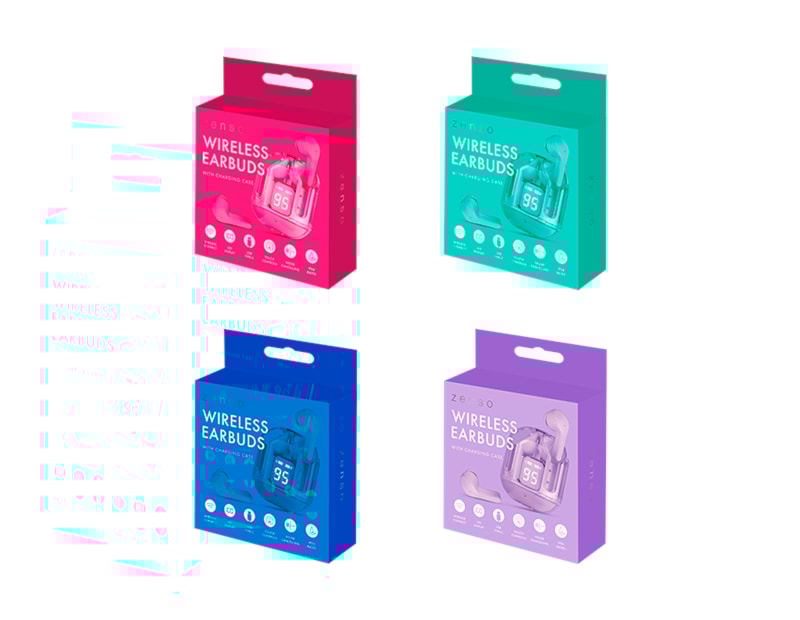 Wholesale Coloured Wireless Earbuds with Digital Screen Charging Case Wholesale Coloured Wireless Earbuds with Digital Screen Charging Case