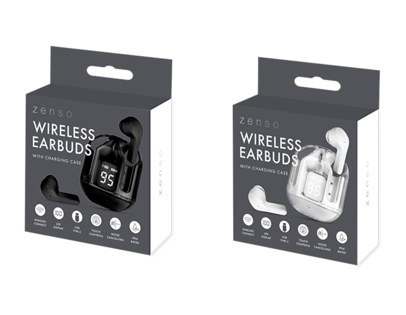 Wholesale Wireless Earbuds with Digital Screen Charging Case
