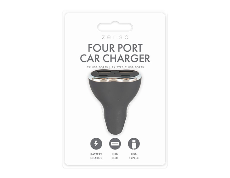 Wholesale USB/ Type-C Four Port Car Charger Wholesale USB/ Type-C Four Port Car Charger