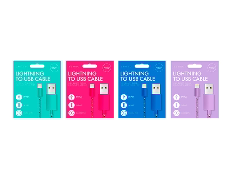 Wholesale Lightning to USB Braided Cable 1M Wholesale Lightning to USB Braided Cable 1M