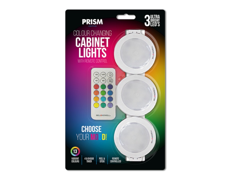 Wholesale LED Colour Changing Cabinet Lights 3pk Wholesale LED Colour Changing Cabinet Lights 3pk