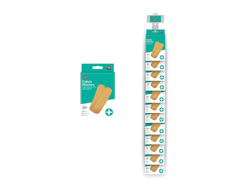 Wholesale Fabric Plasters 100pk With Clip Strip Wholesale Fabric Plasters 100pk With Clip Strip