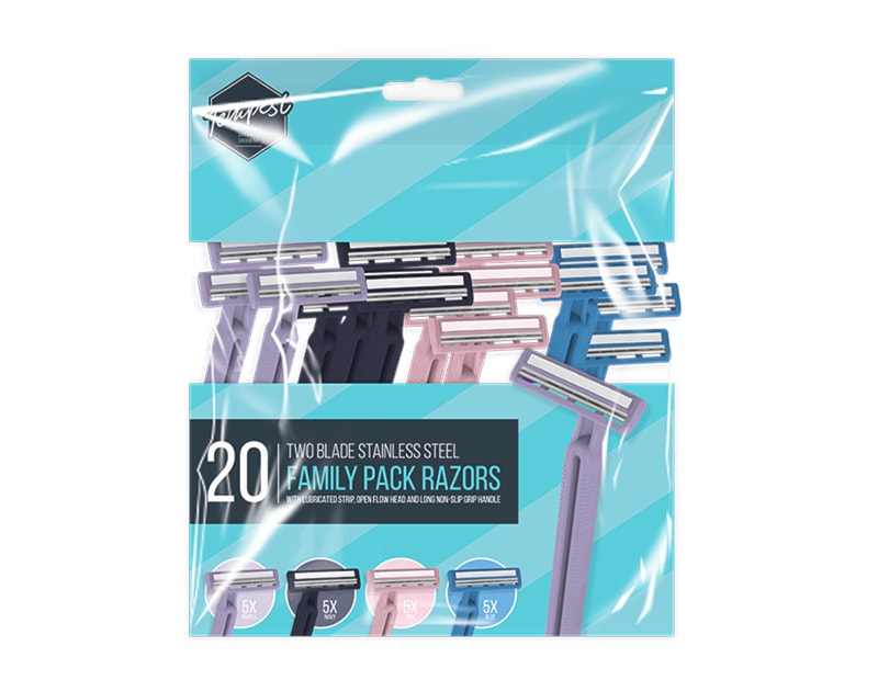 Wholesale Family Pack Two Blade Razors 20pk Wholesale Family Pack Two Blade Razors 20pk