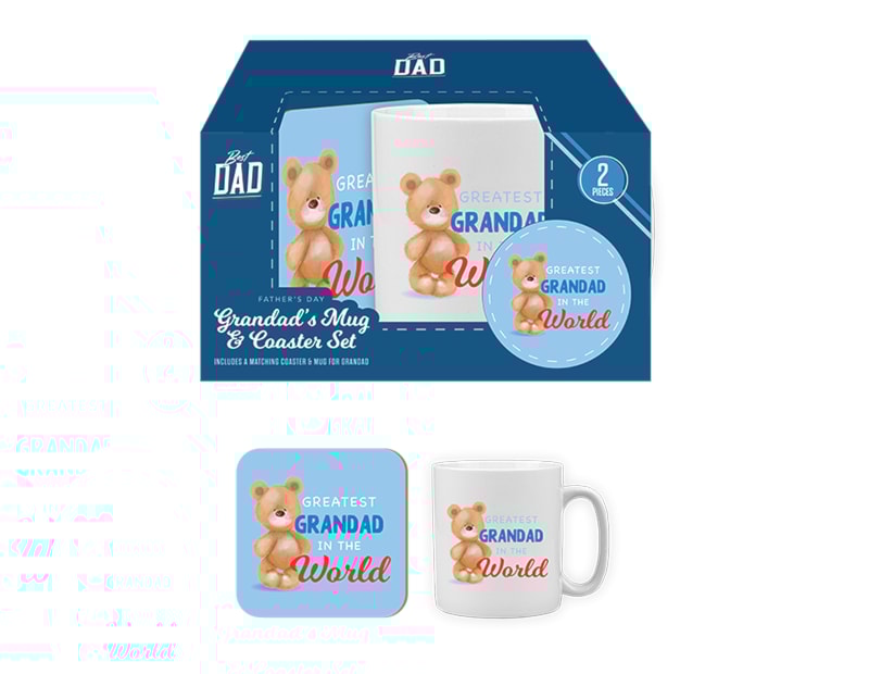 Wholesale Grandad's Mug & Coaster Duo Set Wholesale Grandad's Mug & Coaster Duo Set