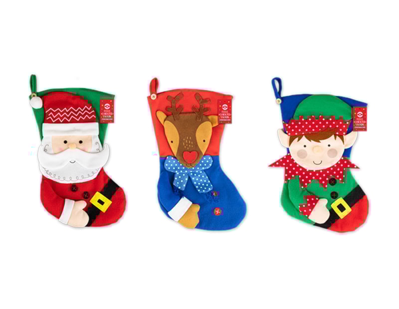Wholesale Fleece Stocking with 3D Character Wholesale Fleece Stocking with 3D Character