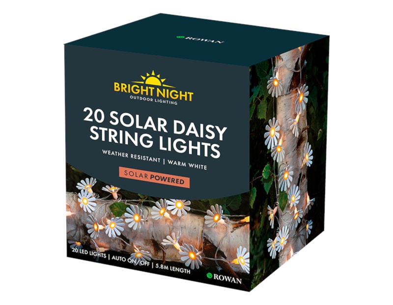Wholesale Solar LED Daisy String Lights 20pk Wholesale Solar LED Daisy String Lights 20pk