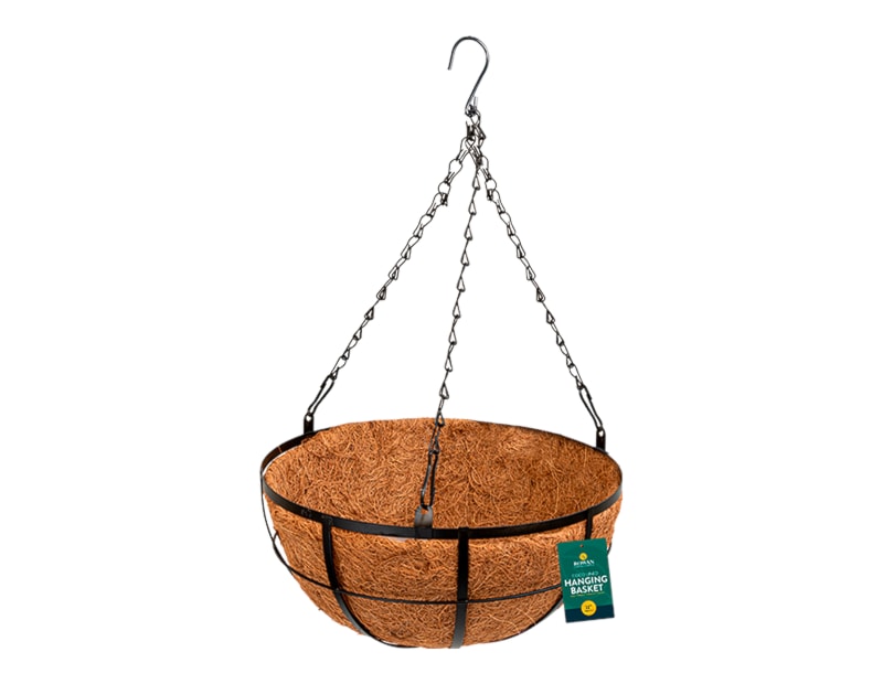 Wholesale Metal Hanging Basket with Coco Liner 27cm Wholesale Metal Hanging Basket with Coco Liner 27cm