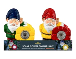 Wholesale Gnome with Flower Solar Light 15cm CDU Wholesale Gnome with Flower Solar Light 15cm CDU