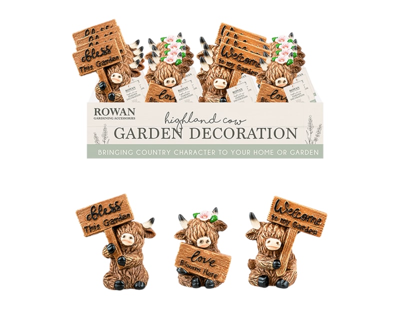 Wholesale Highland Cow Decoration 9cm CDU Wholesale Highland Cow Decoration 9cm CDU