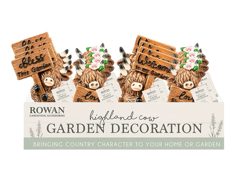 Wholesale Highland Cow Decoration 9cm CDU Wholesale Highland Cow Decoration 9cm CDU