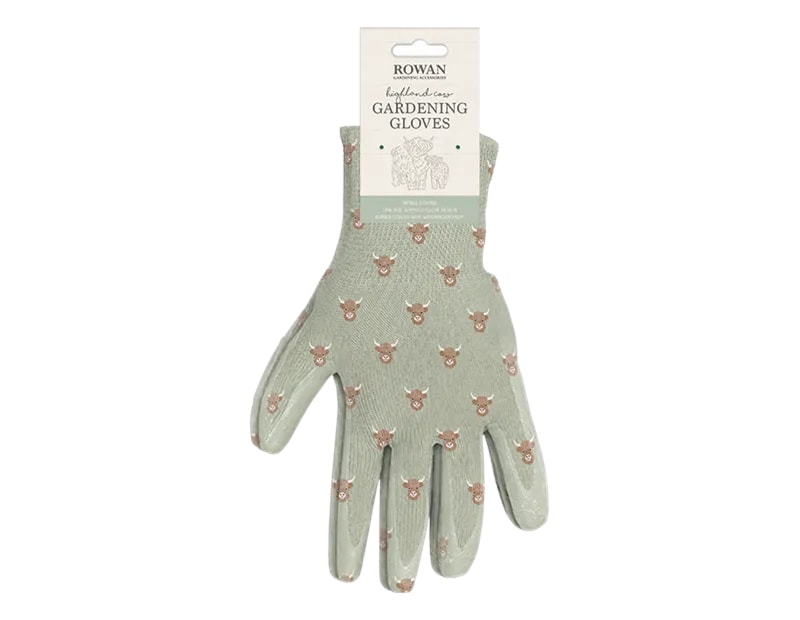 Wholesale Highland Cow Printed Nitrile Coated Gloves Wholesale Highland Cow Printed Nitrile Coated Gloves