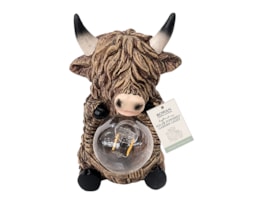 Wholesale Solar Powered Highland Cow With Edison Bulb 18cm