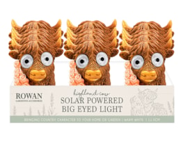 Wholesale Solar Powered Big Eyed Highland Cow 11.5cm CDU