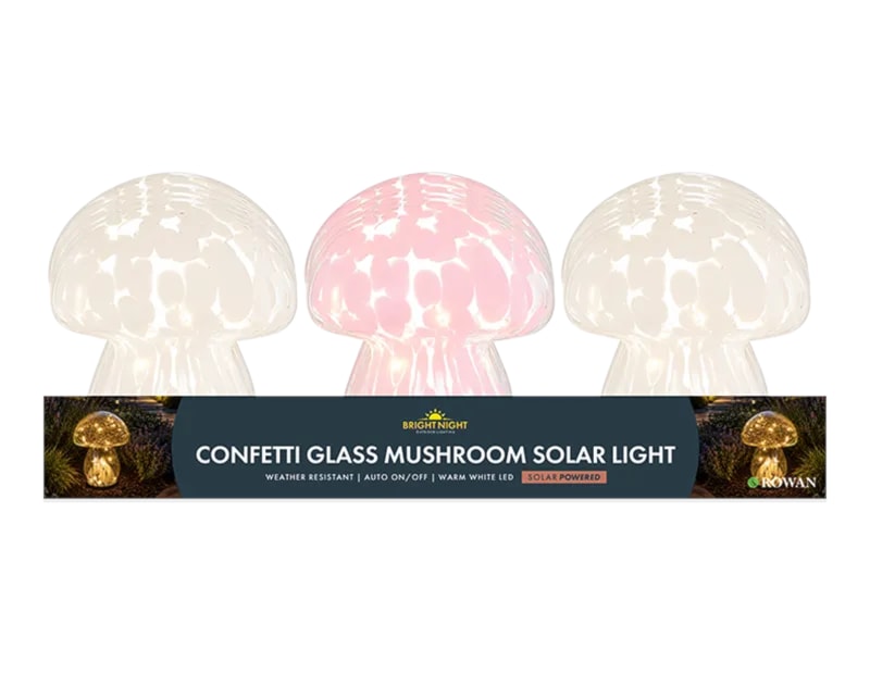 Confetti Glass Mushroom Solar Light CDU Confetti Glass Mushroom Solar Light CDU