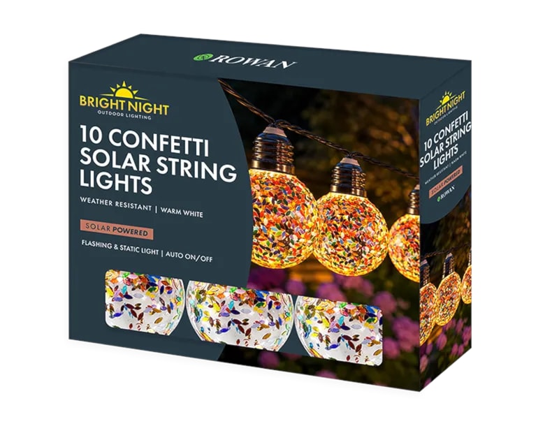 Confetti Solar String Lights 10pk Confetti Solar String Lights 10pk