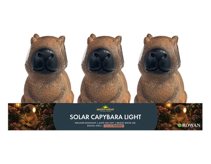 Wholesale Capybara Solar LED Light with Digital Eyes 14.5cm CDU Wholesale Capybara Solar LED Light with Digital Eyes 14.5cm CDU