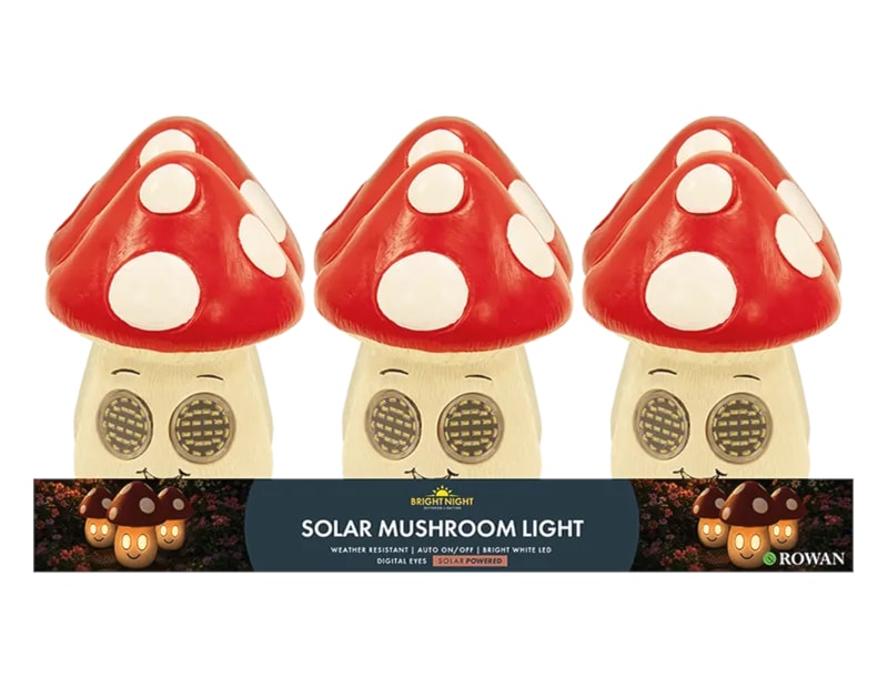 Wholesale Mushroom Solar Led Lights with Digital Eyes 15cm CDU Wholesale Mushroom Solar Led Lights with Digital Eyes 15cm CDU