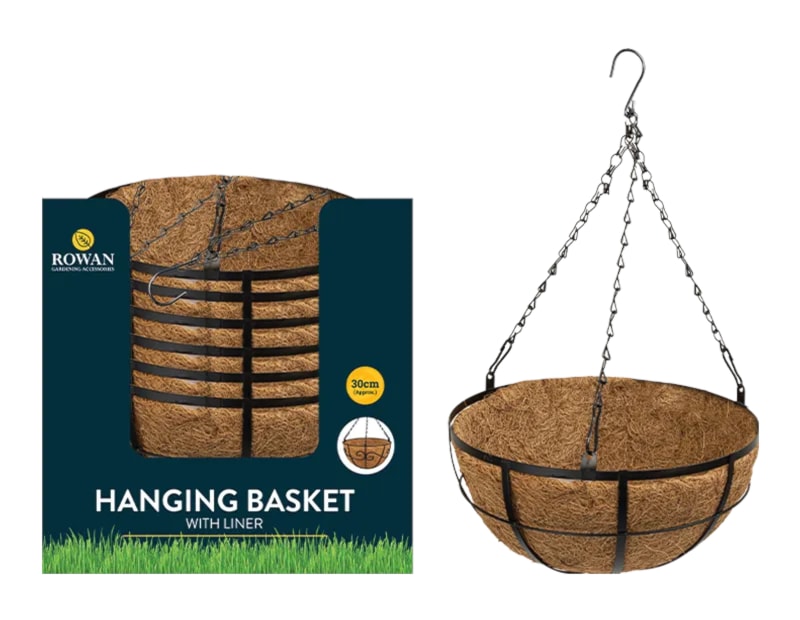 Deluxe Hanging Basket with Liner 30cm CDU Deluxe Hanging Basket with Liner 30cm CDU