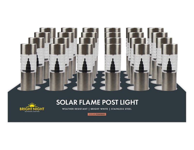 Wholesale Solar Stainless Steel Flame Post Light CDU Wholesale Solar Stainless Steel Flame Post Light CDU