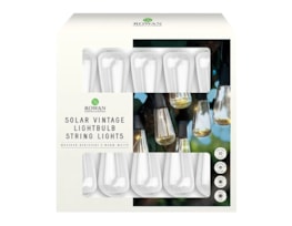 Wholesale 10 solar vintage light bulb string lights warm white | Gem imports Ltd