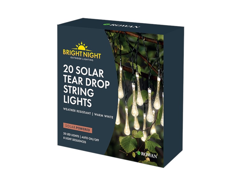 Wholesale Tear Drop Solar String Lights Warm White Wholesale Tear Drop Solar String Lights Warm White