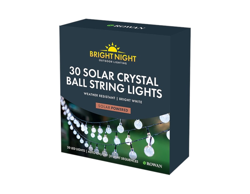 Wholesale Crystal Ball Solar String Lights Bright White Wholesale Crystal Ball Solar String Lights Bright White
