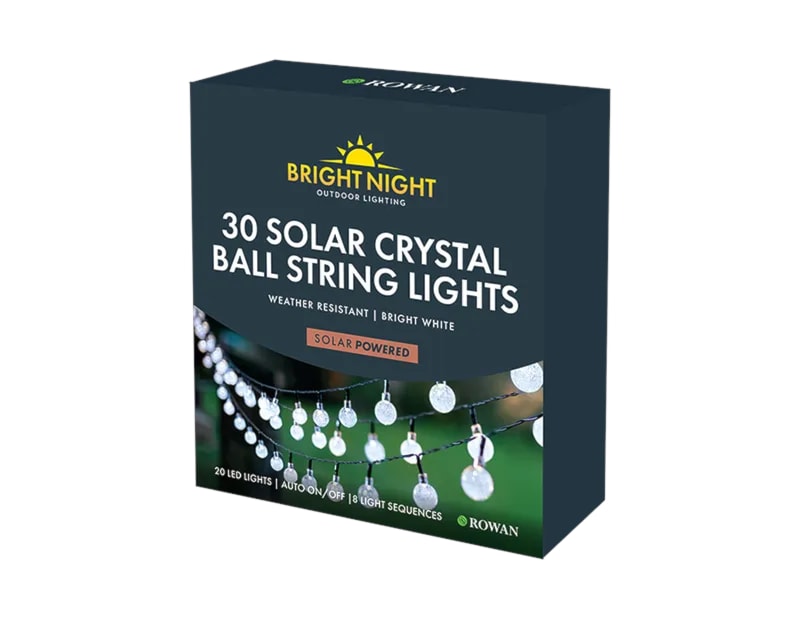 Wholesale Crystal Ball Solar String Lights Bright White Wholesale Crystal Ball Solar String Lights Bright White