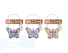 Wholesale Metal Butterfly Welcome sign Wholesale Metal Butterfly Welcome sign
