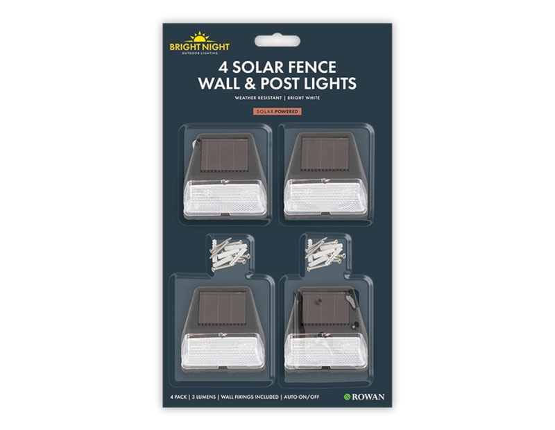 Wholesale Solar Powered Fence Wall and Post Light 4pk Wholesale Solar Powered Fence Wall and Post Light 4pk