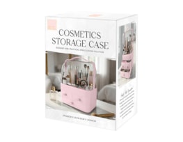 Wholesale Pink Cosmetic Storage Case with Handle & Drawers