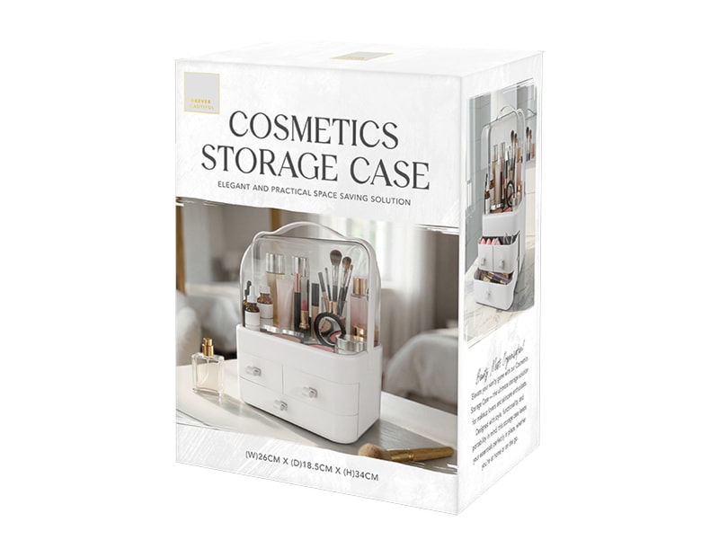 Wholesale White Cosmetic Storage Case with Handle & Drawers Wholesale White Cosmetic Storage Case with Handle & Drawers