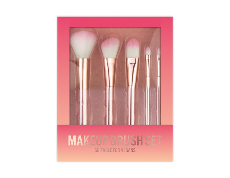 Wholesale Pink Chrome Makeup Brush Set 5pcs Wholesale Pink Chrome Makeup Brush Set 5pcs
