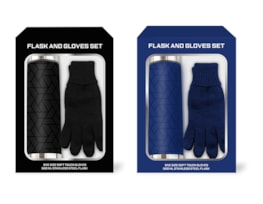 Wholesale Stainless Steel Flask & Soft Touch Gloves Set Wholesale Stainless Steel Flask & Soft Touch Gloves Set