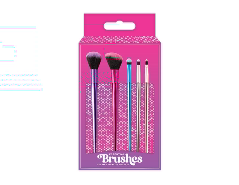 Wholesale Colourful Makeup Brush Set 5pk Wholesale Colourful Makeup Brush Set 5pk