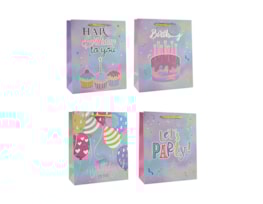 Wholesale Girls Foiled Birthday Medium Gift Bag 26x32x12cm Wholesale Girls Foiled Birthday Medium Gift Bag 26x32x12cm