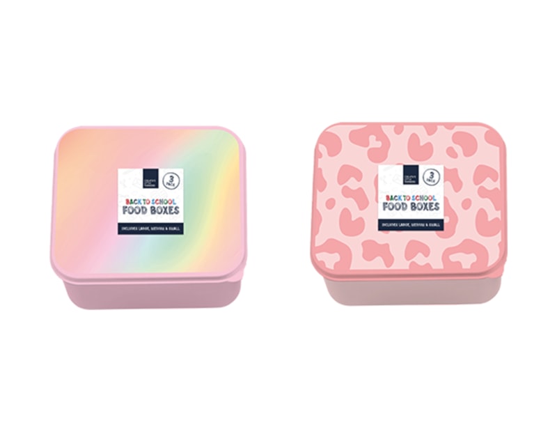 Wholesale Girls Printed Food Boxes 3pk Wholesale Girls Printed Food Boxes 3pk
