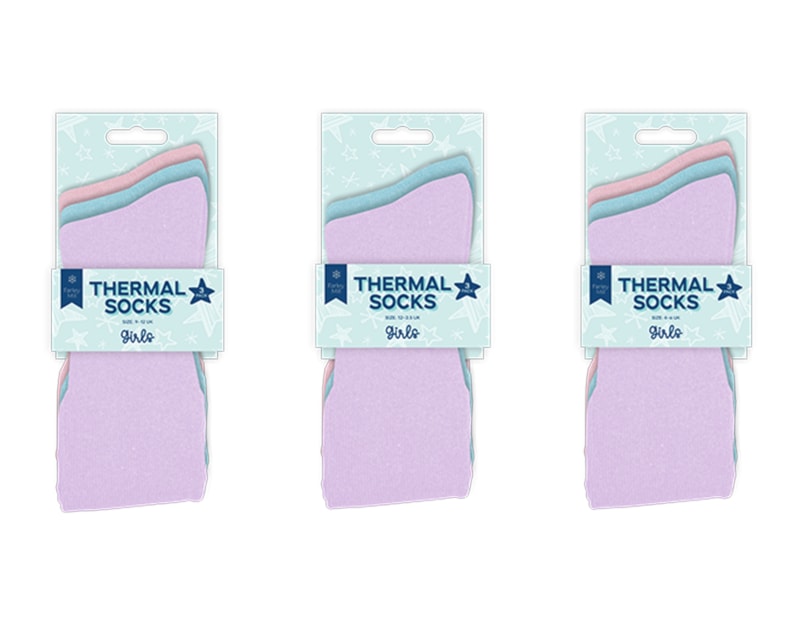 Wholesale Girls Thermal Socks 3pk Wholesale Girls Thermal Socks 3pk