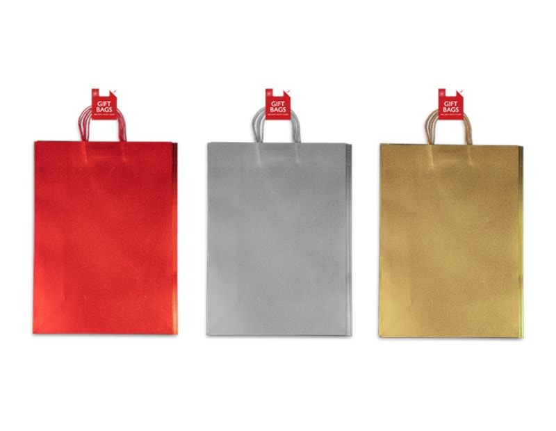 Wholesale Glitter & High Shine Gift Bag 3pk Wholesale Glitter & High Shine Gift Bag 3pk