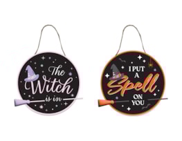 Wholesale Hanging Witch Plaque with Broomstick Wholesale Hanging Witch Plaque with Broomstick