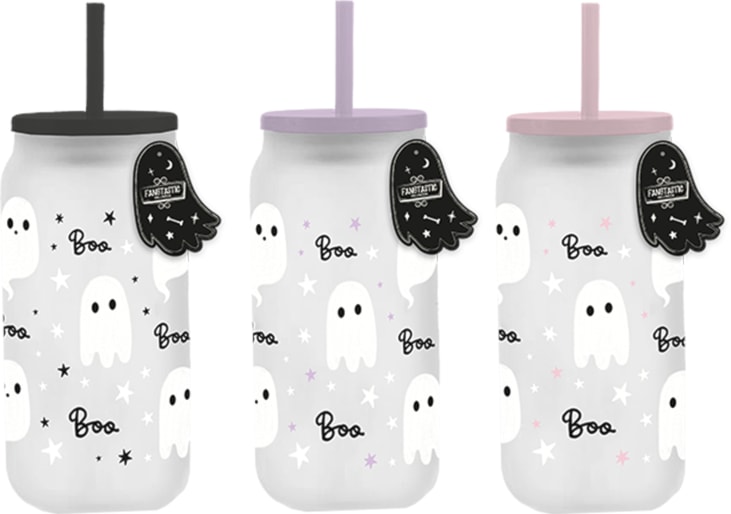 Wholesale Ghost Glass Mason Jar With Straw Wholesale Ghost Glass Mason Jar With Straw