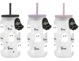 Wholesale Ghost Glass Mason Jar With Straw Wholesale Ghost Glass Mason Jar With Straw