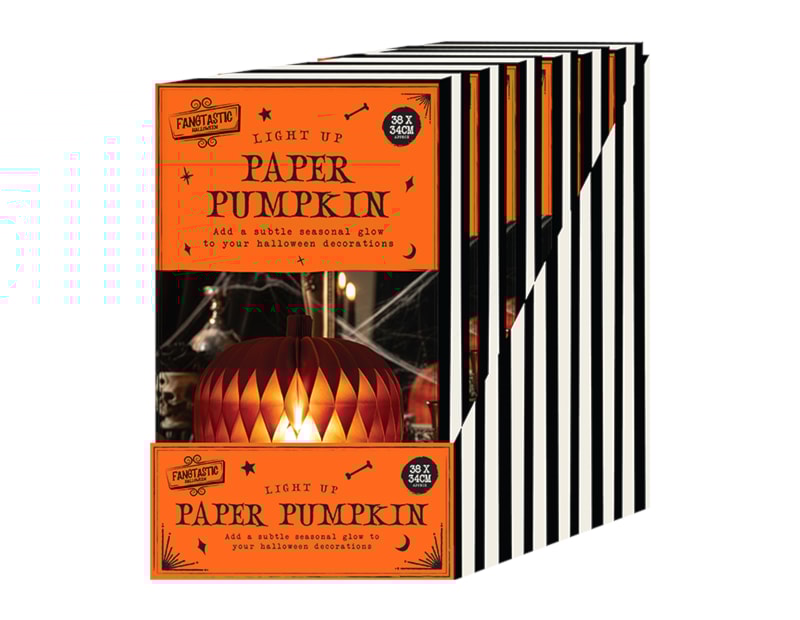 Halloween Light Up Paper Pumpkin CDU Halloween Light Up Paper Pumpkin CDU