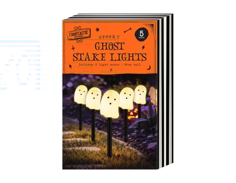 Halloween Light Up Ghost Stakes 5pk Halloween Light Up Ghost Stakes 5pk