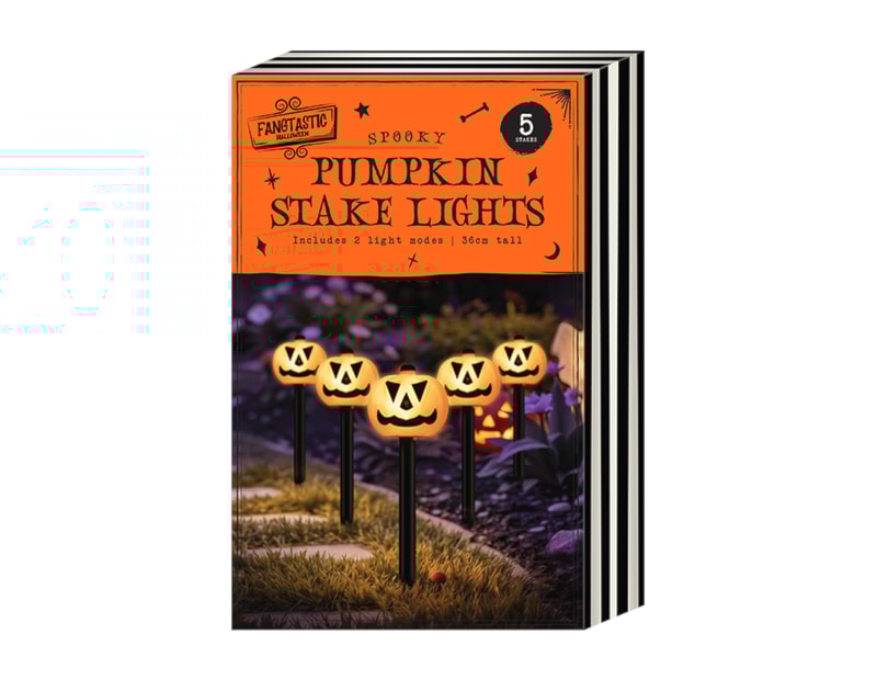 Wholesale Halloween Light Up Pumpkin Stakes 5pk Wholesale Halloween Light Up Pumpkin Stakes 5pk