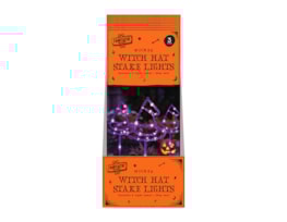Halloween Witch Hat LED Stakes 3pk CDU Halloween Witch Hat LED Stakes 3pk CDU