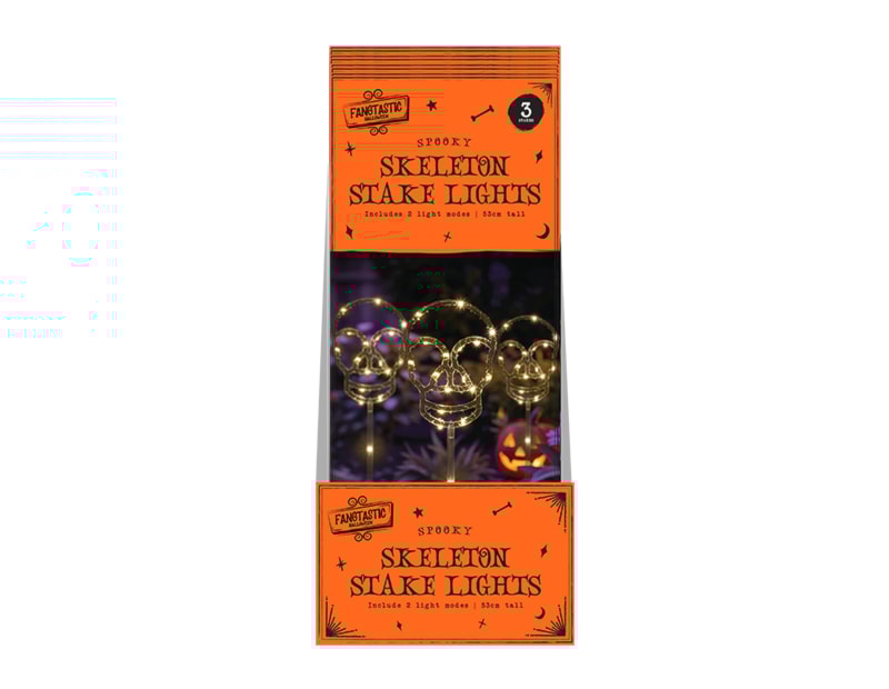 Wholesale Halloween Skeleton LED Stakes 3pk CDU Wholesale Halloween Skeleton LED Stakes 3pk CDU