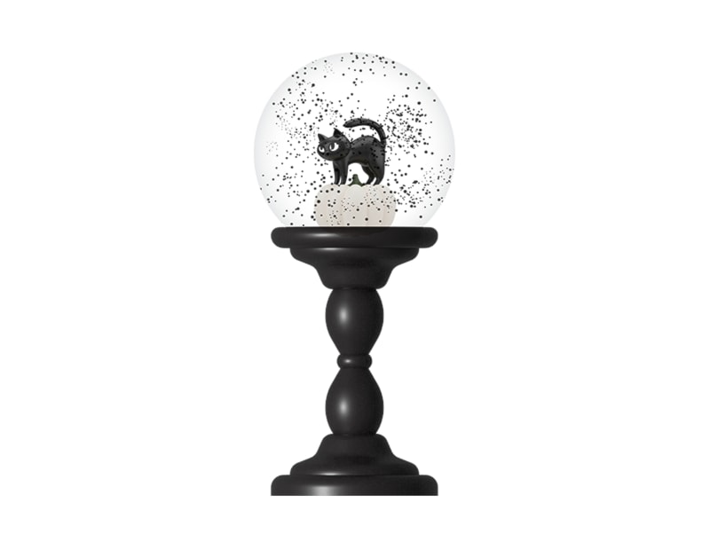 Halloween Black Cat Snow Globe Halloween Black Cat Snow Globe