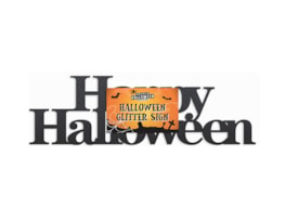 Wholesale Happy Halloween Black glitter sign Wholesale Happy Halloween Black glitter sign