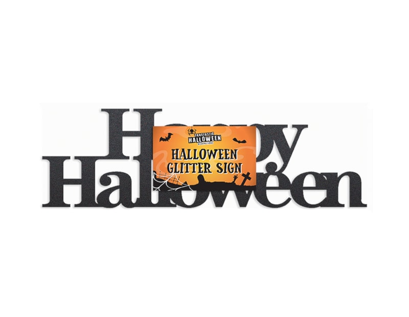 Wholesale Happy Halloween Black glitter sign Wholesale Happy Halloween Black glitter sign